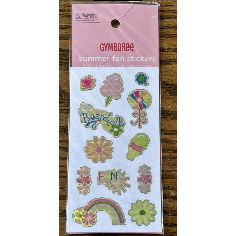 Vintage Gymboree Summer Fun Foil Stickers 2004 NOS Groovy Flower Power Rare